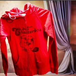 Little Miss Chatterbox Bright Red Zip Hoodie